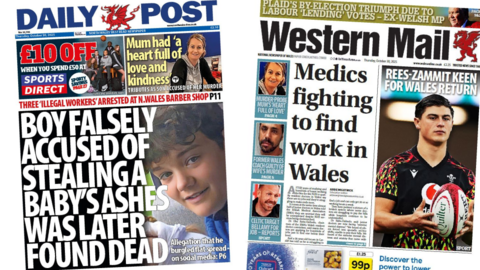 Daily Post and Western Mail front pages