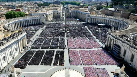Scene at St Peter's Square seen from above
