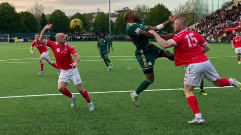 Action from Jersey Bulls v Whyteleafe