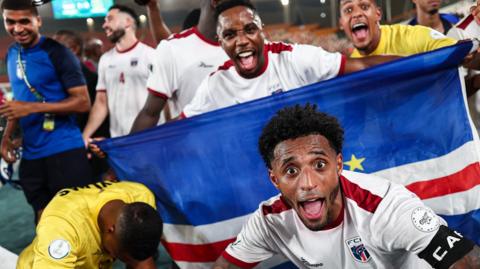 Cape Verde players celebrate a win