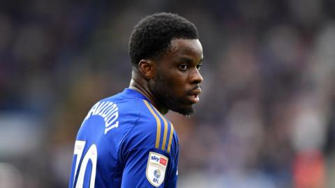 A close-up of Leicester City forward Stephy Mavididi