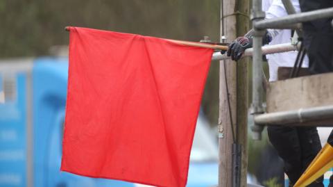 Red flags being displayed