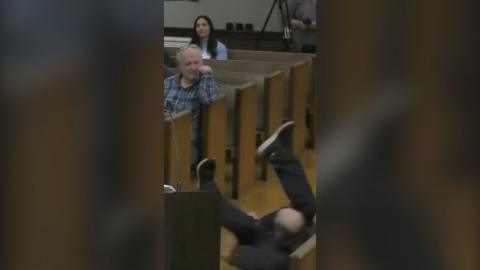 Man breakdancing on the floor