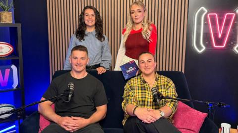 L=R: Back - Claire Thomas and Lauren Salter; front - Jonathan Davies and Siwan Lillicrap