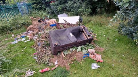 Fly-tipped rubbish