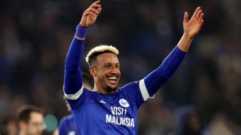 Cardiff City forward Callum Robinson celebrates