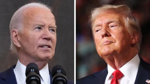 Composite image of Joe Biden and Donald Trump