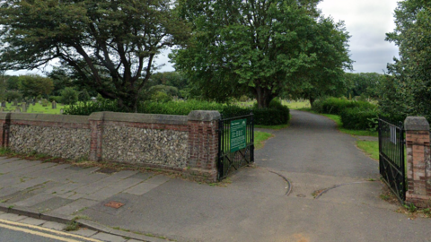 A google map street view of the entrance to Hove cemetry