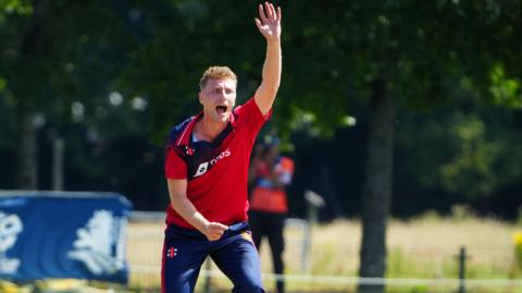 All-rounder Julius Sumerauer playing cricket for Jersey
