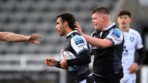 Argentina's Matias Orlando claimed his first try for Newcastle on only his second start