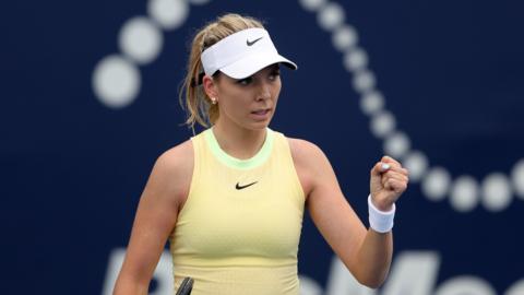 Katie Boulter playing in San Diego Open
