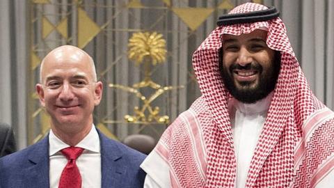 Crown prince of Saudi Arabia Mohammad bin Salman Al Saud and the founder Amazon Jeff Bezos.