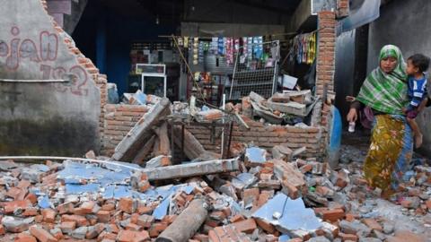 Aftermath of Lombok earthquake