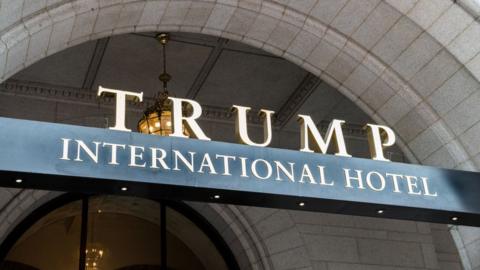 Trump hotel sign