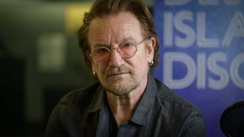 Bono in the Radio 4 Desert Island Discs studio