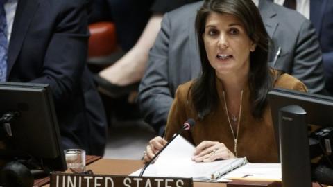 Nikki Haley at the UN Security Council, 9 April 2018