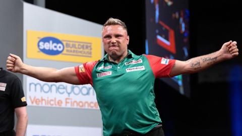 Wales' Gerwyn Price celebrates