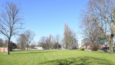 Scunthorpe green space towered by huge trees