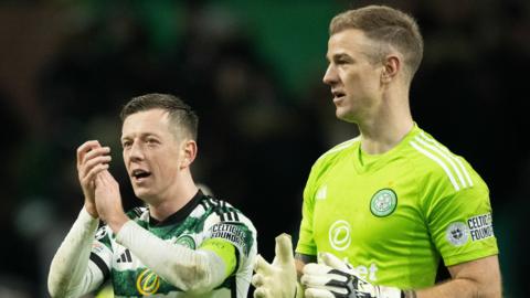 Celtic captain Callum McGregor and goalkeeper Joe Hart