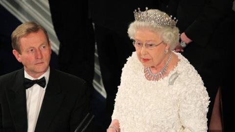 Then taoiseach Enda Kenny and Queen Elizabeth II in 2011