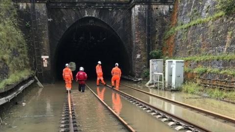 ScotRail engineers have been working to pump water from Winchburgh tunnel