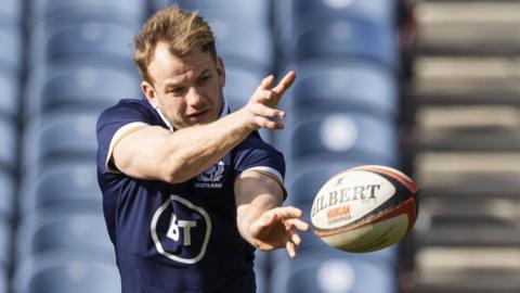 Scott Steele training with Scotland in 2021