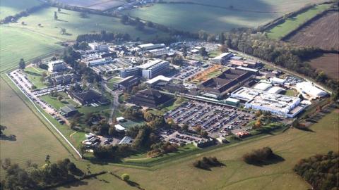 An aerial view of Hanslope Park near Milton Keynes