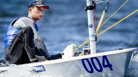Michael Beckett in action at the Sailing World Championships