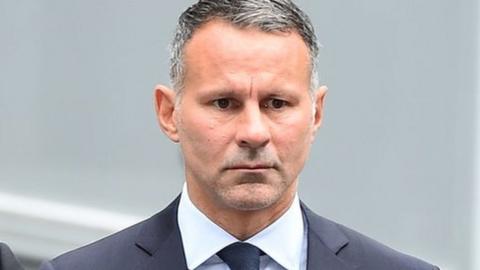Ryan Giggs arriving at Manchester Crown Court on Tuesday