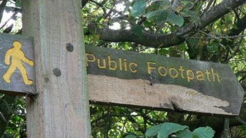 Public footpath sign