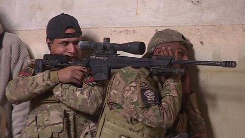 Iraqi security forces sniper team in Mosul