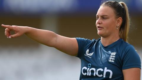 England's Danielle Gibson during a training session