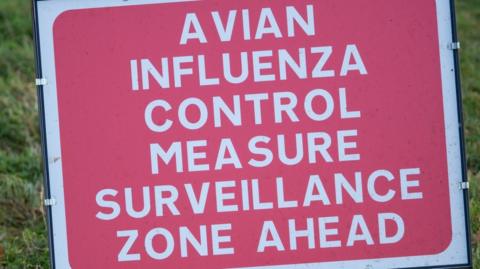 Sign warning of bird flu