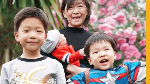 Grandmother with her grandchildren