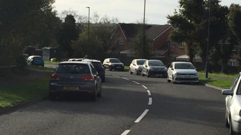 Cars parked in the Llansamlet area of Swansea