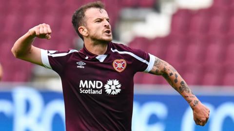 Andy Halliday opened the scoring for Hearts at Tynecastle