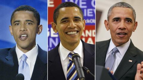 Obama in 2004, 2008 and 2016