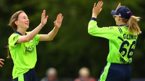 Leah Paul and Gaby Lewis celebrate