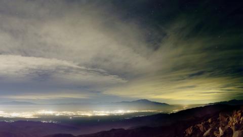 Light pollution over Joshua Tree National Park