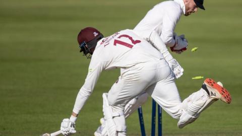 Tom Taylor was one of two run-outs from Dane Vilas throws in the Northants innings