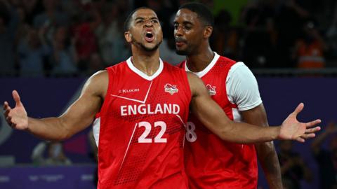 Myles Hesson and Jamell Anderson celebrate winning