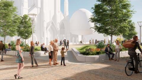 CGI of the revamped Market Place in Sleaford