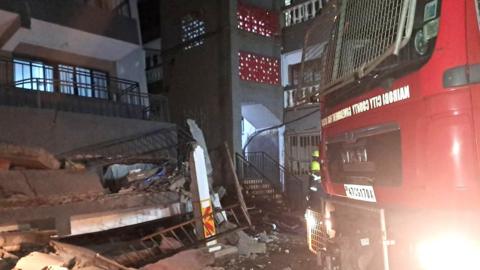 The collapsed buidling in Nairobi