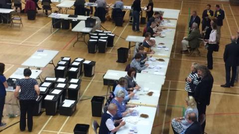 Election count in Northallerton