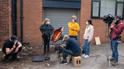 Beyond Brontës trainees on set of 'Moment of Grace'