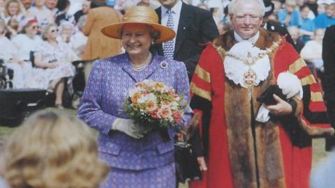 The Queen on a visit to Dudley in 1994