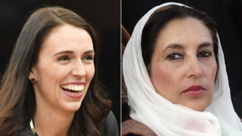 Jacinda Ardern (left) and Benazir Bhutto