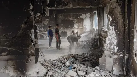 Damaged school in Gaza