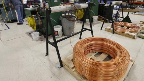 copper wire in a factory