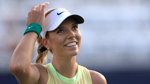 Katie Boulter smiles after her win